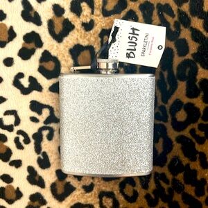 NWT Silver sparkle screw top flask